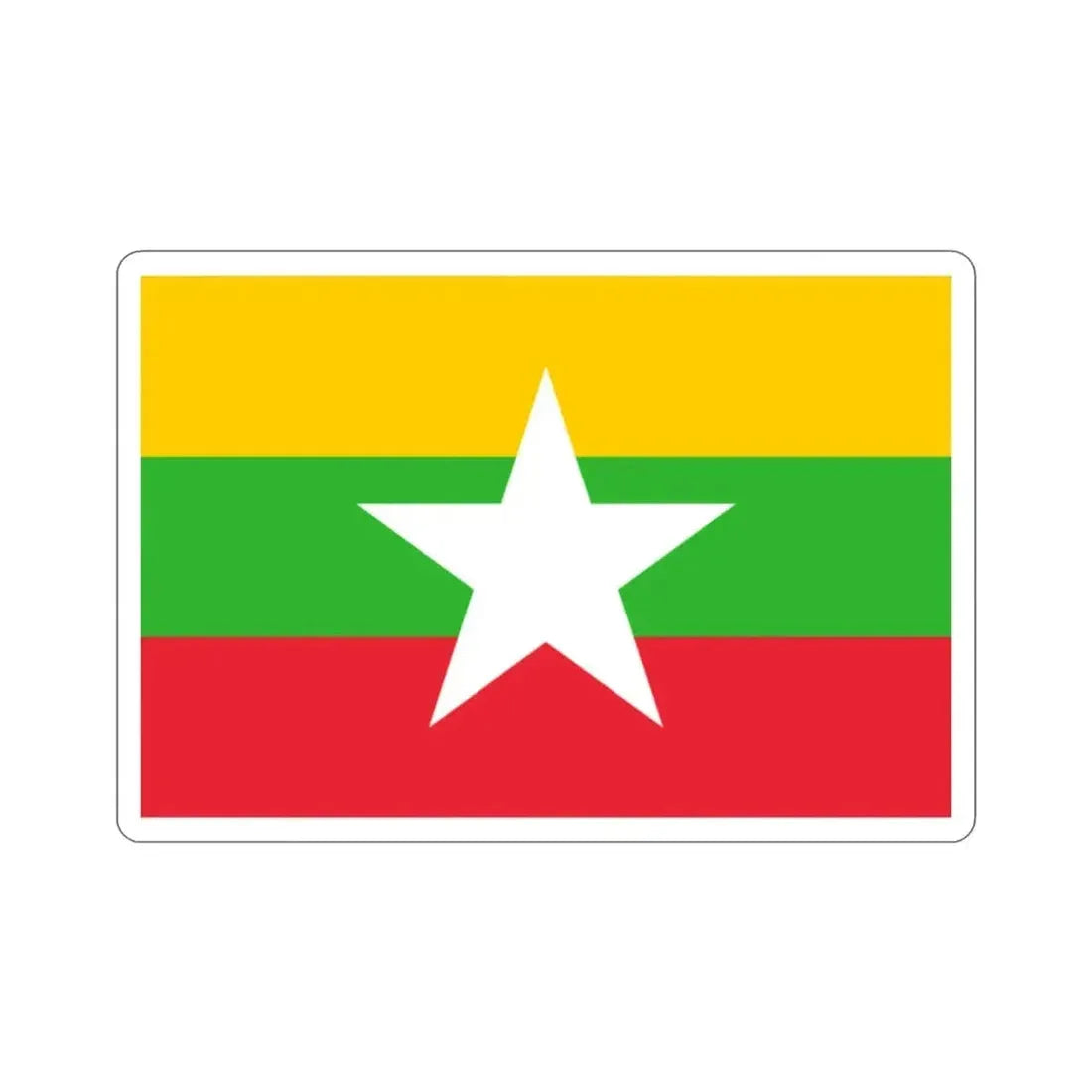 Flag of Myanmar STICKER Vinyl Die-Cut Decal - The Sticker Space