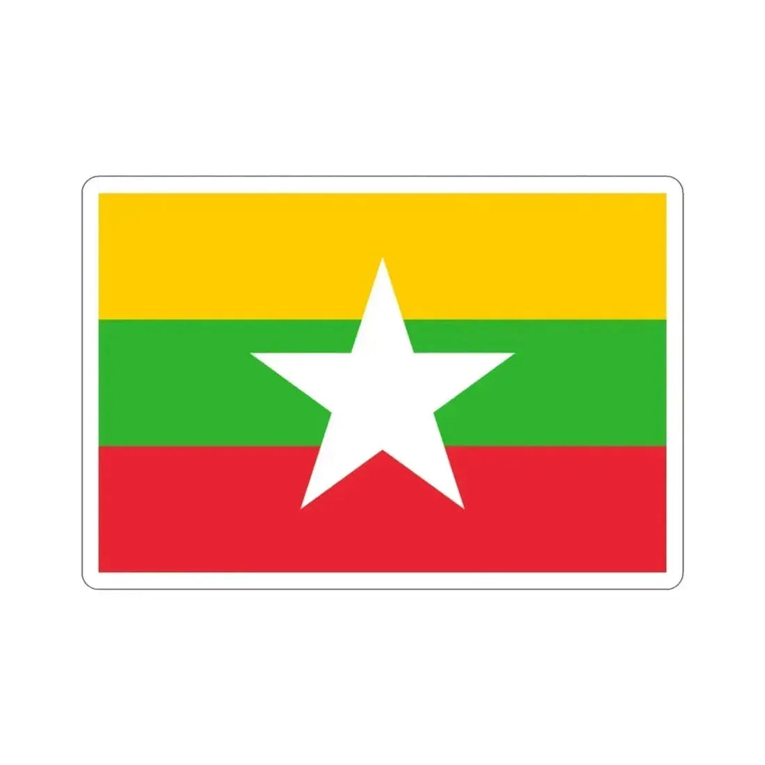 Flag of Myanmar STICKER Vinyl Die-Cut Decal - The Sticker Space