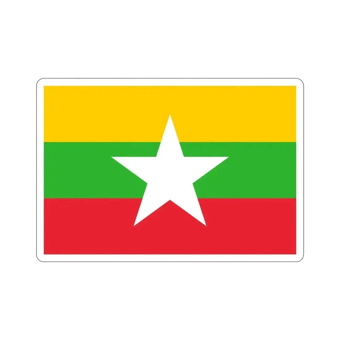 Flag of Myanmar STICKER Vinyl Die-Cut Decal - The Sticker Space