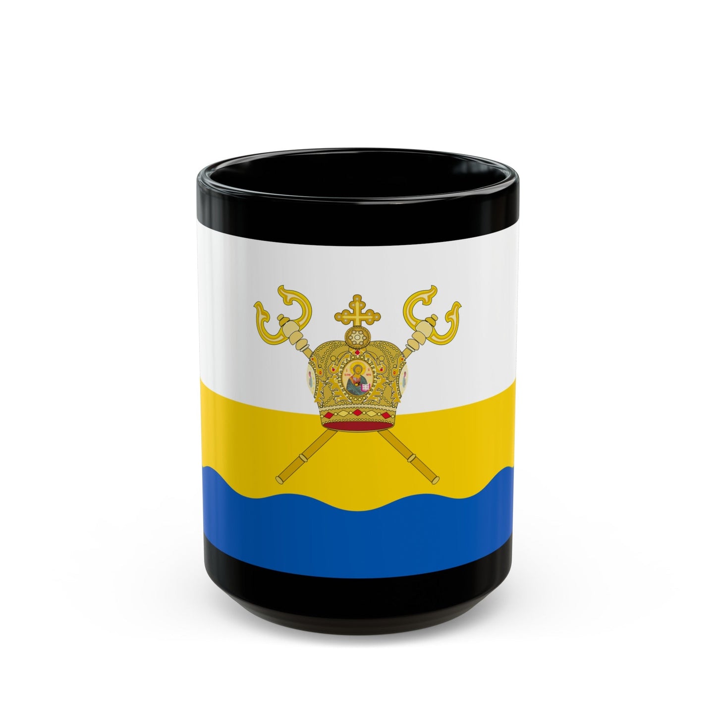 Flag of Mykolaiv Oblast Ukraine - Black Coffee Mug-15oz-The Sticker Space