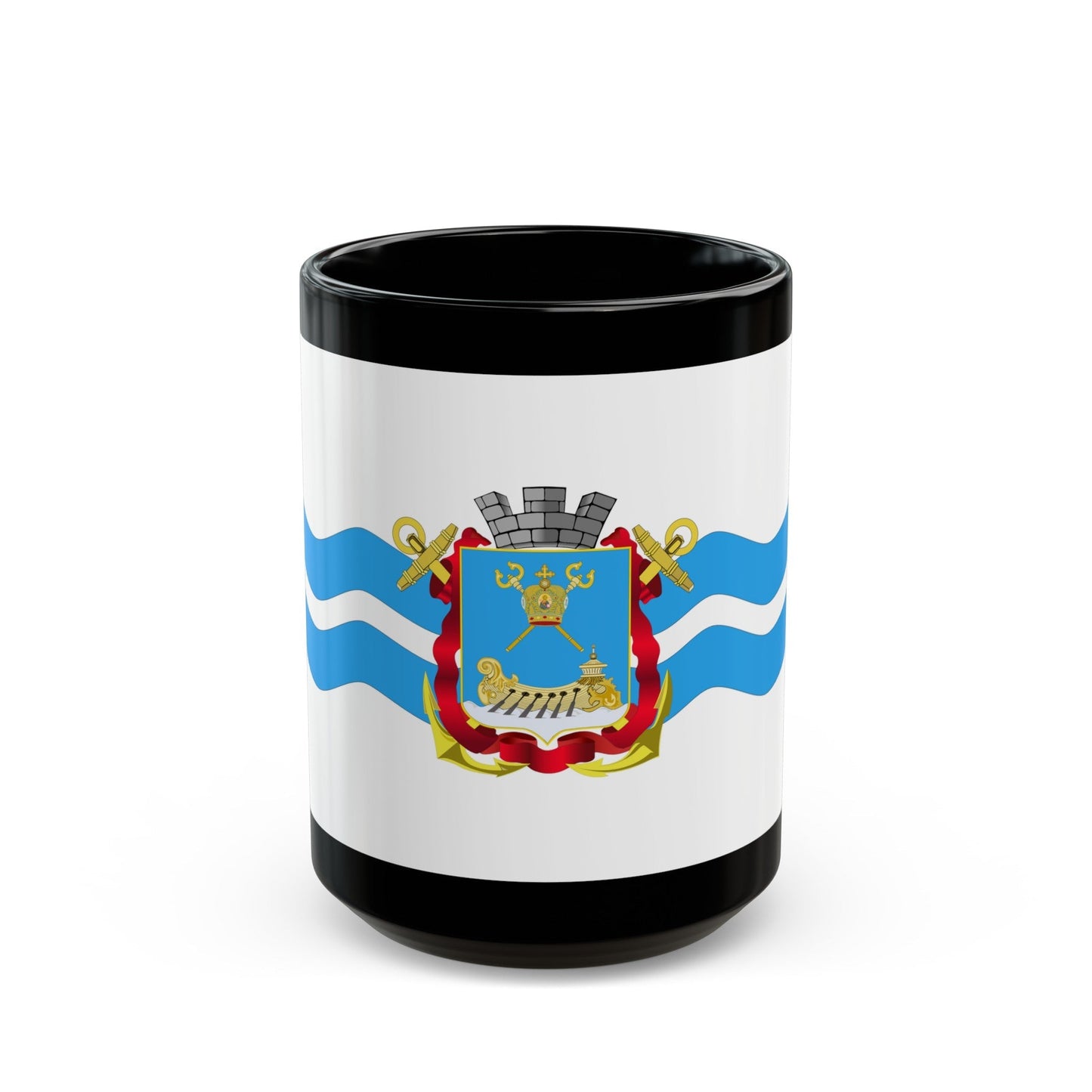 Flag of Mykolaiv Ukraine - Black Coffee Mug-15oz-The Sticker Space