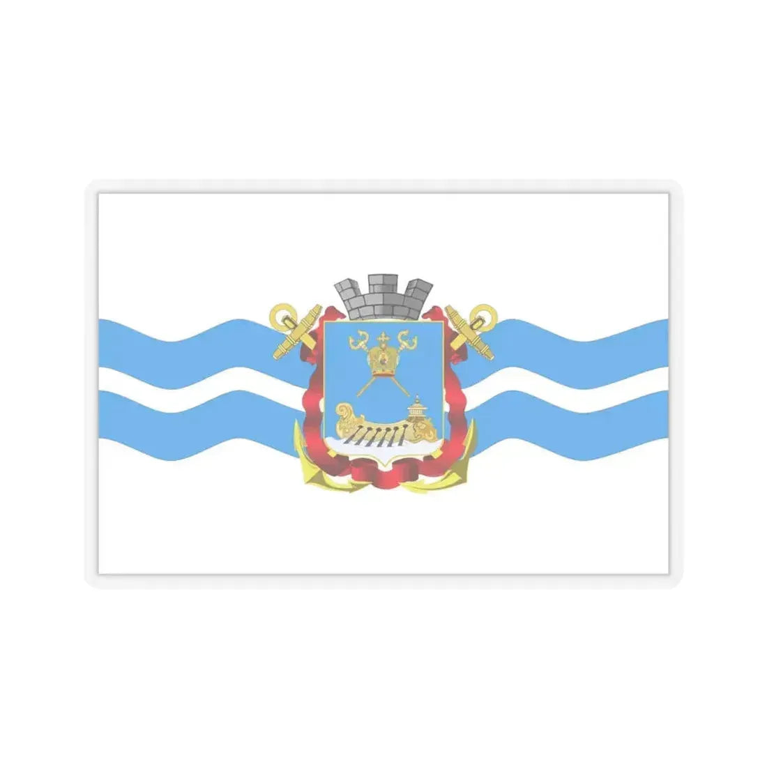 Flag of Mykolaiv Ukraine - STICKER Vinyl Kiss-Cut Decal 4 Inch Transparent - The Sticker Space
