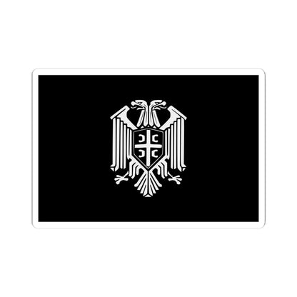 Flag of Nacionalni stroj (Serbia) STICKER Vinyl Kiss-Cut Decal 4 Inch White - The Sticker Space
