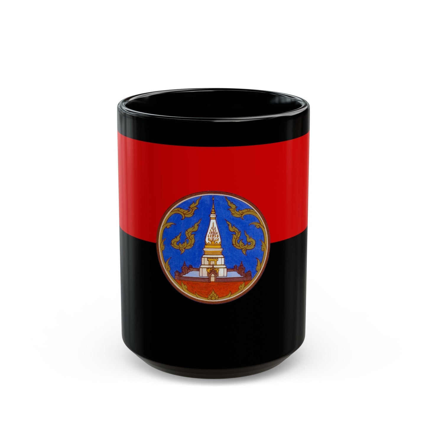 Flag of Nakhon Phanom Province Thailand - Black Coffee Mug-15oz-The Sticker Space