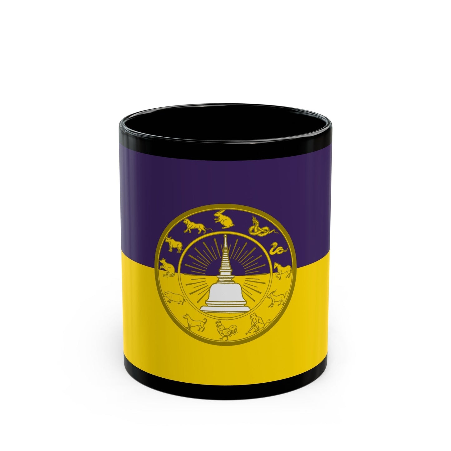 Flag of Nakhon Si Thammarat Province Thailand - Black Coffee Mug-11oz-The Sticker Space