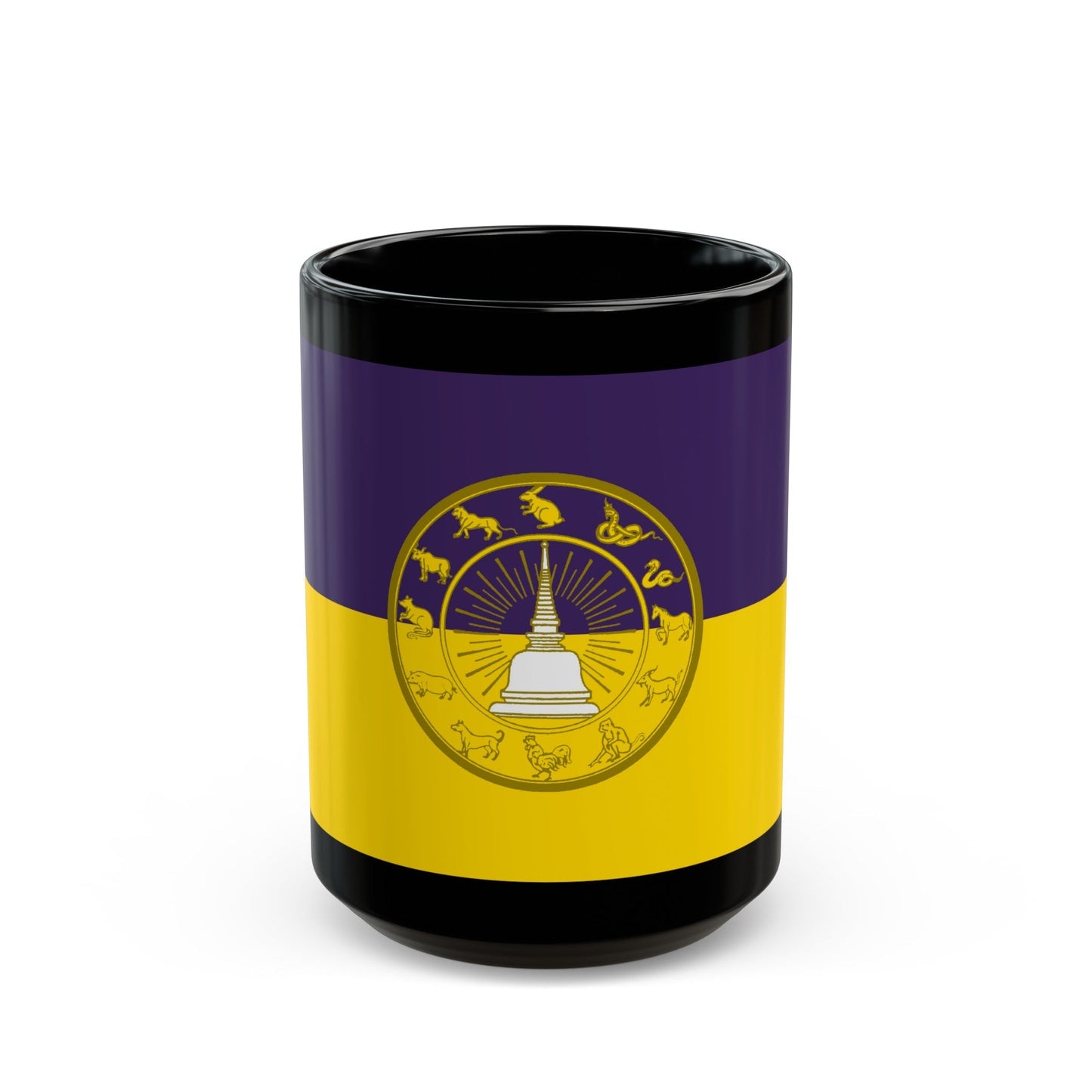 Flag of Nakhon Si Thammarat Province Thailand - Black Coffee Mug-15oz-The Sticker Space