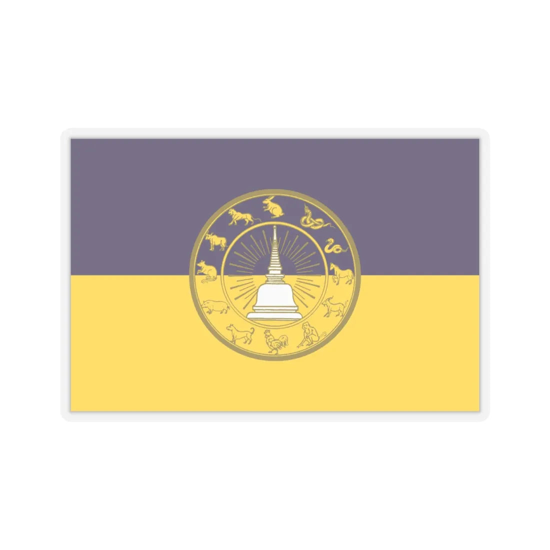 Flag of Nakhon Si Thammarat Province Thailand - STICKER Vinyl Kiss-Cut Decal 6 Inch Transparent - The Sticker Space