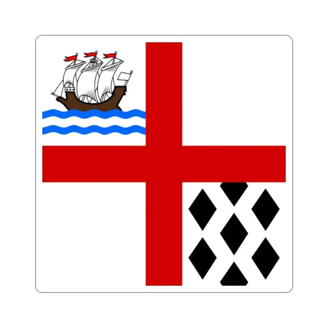 Flag of Nanaimo Canada (Canada) STICKER Vinyl Kiss-Cut Decal 2 Inch White - The Sticker Space