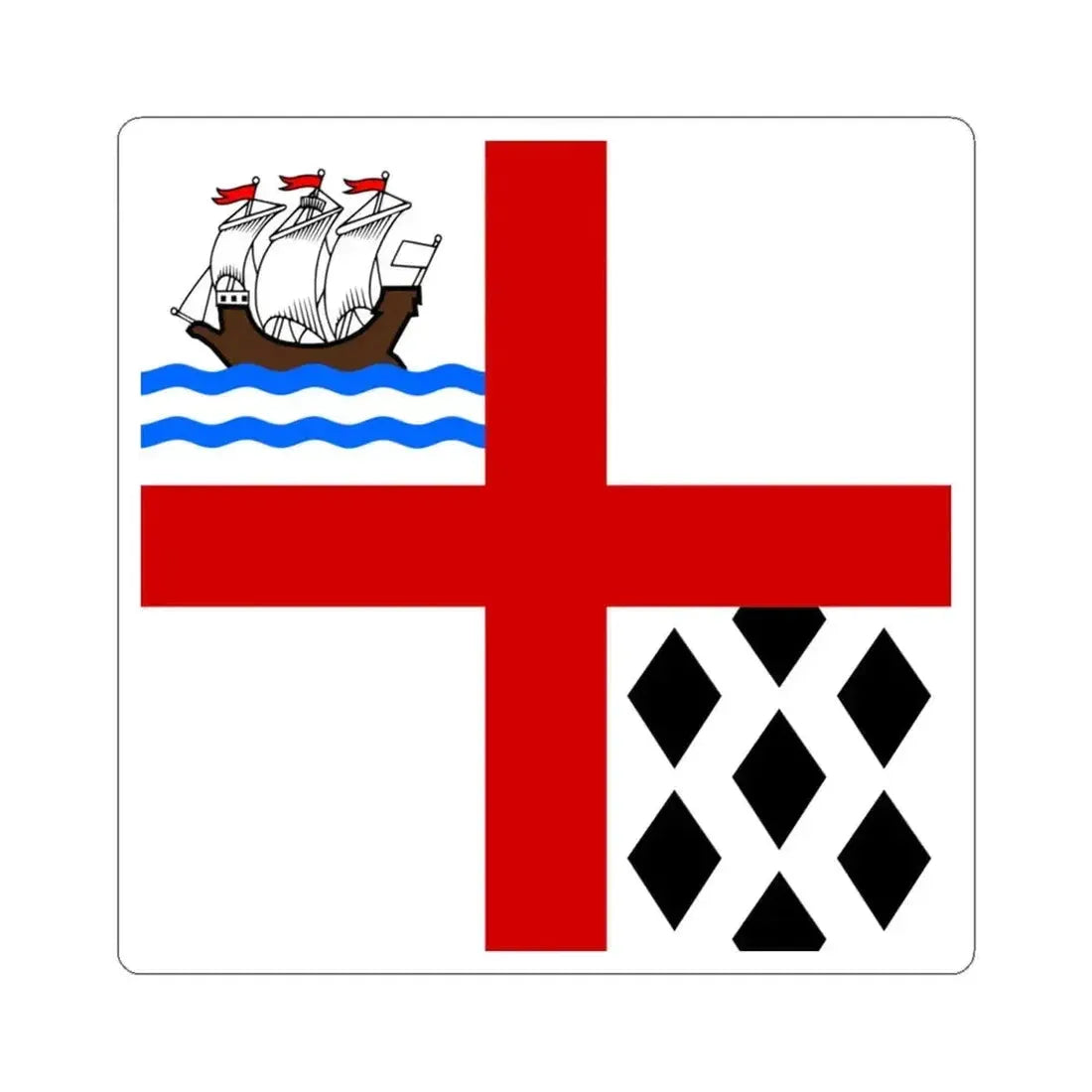 Flag of Nanaimo Canada (Canada) STICKER Vinyl Kiss-Cut Decal 4 Inch White - The Sticker Space