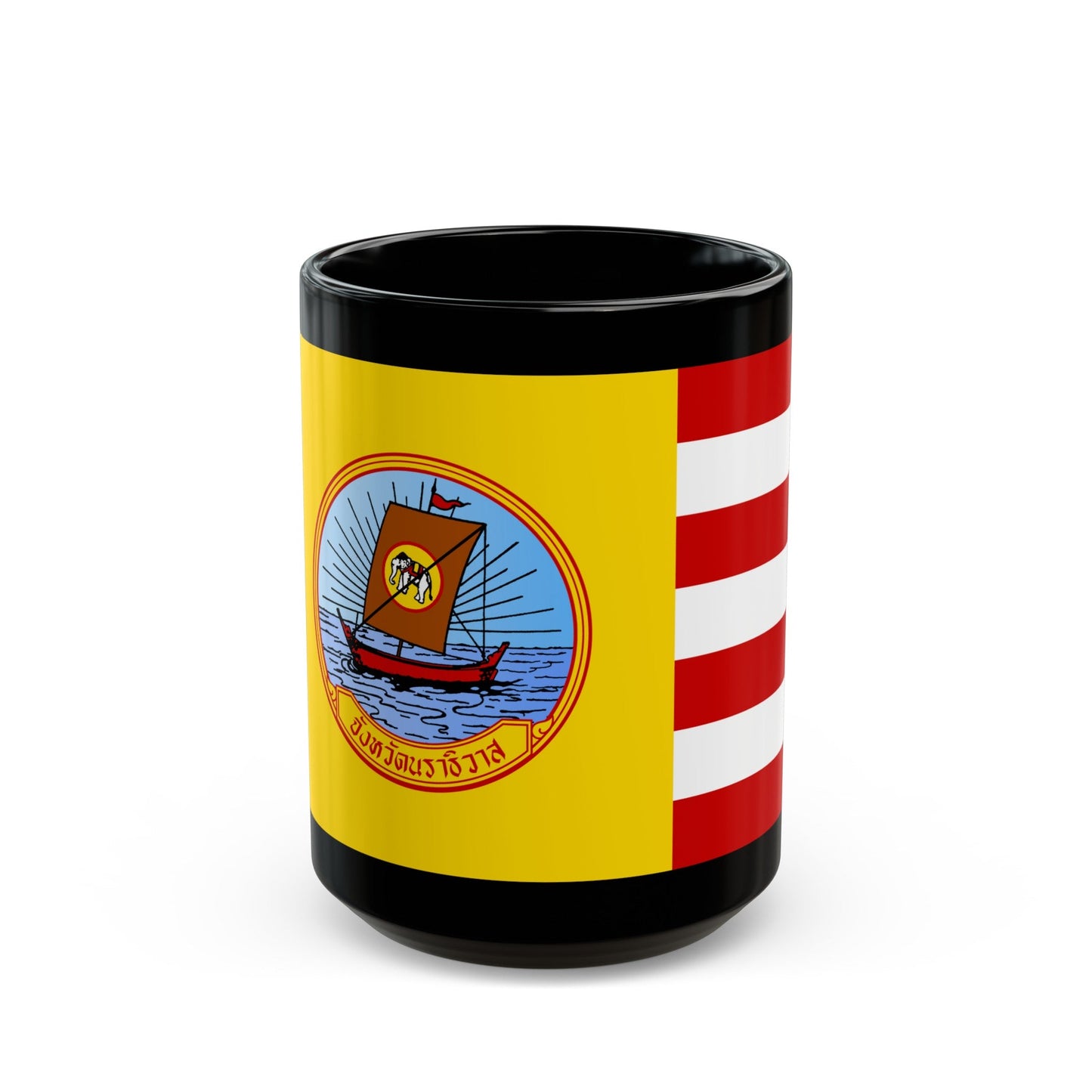 Flag of Naratiwat Province Thailand - Black Coffee Mug-15oz-The Sticker Space