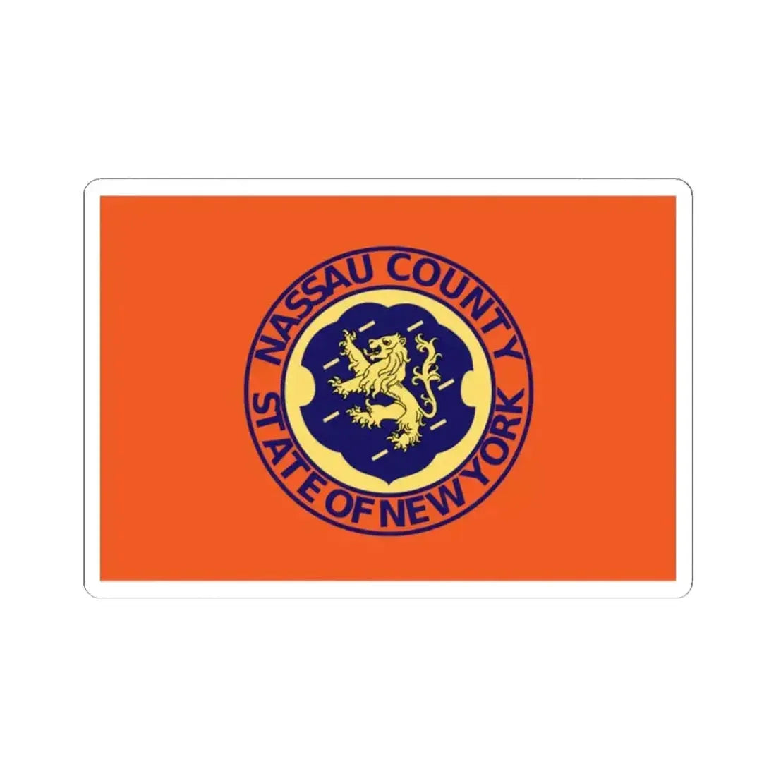 Flag of Nassau County New York (United States) STICKER Vinyl Kiss-Cut Decal 2 Inch White - The Sticker Space
