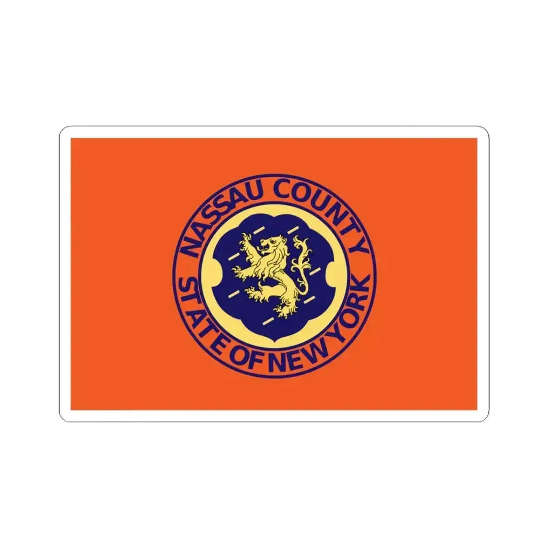 Flag of Nassau County New York (United States) STICKER Vinyl Kiss-Cut Decal 3 Inch White - The Sticker Space