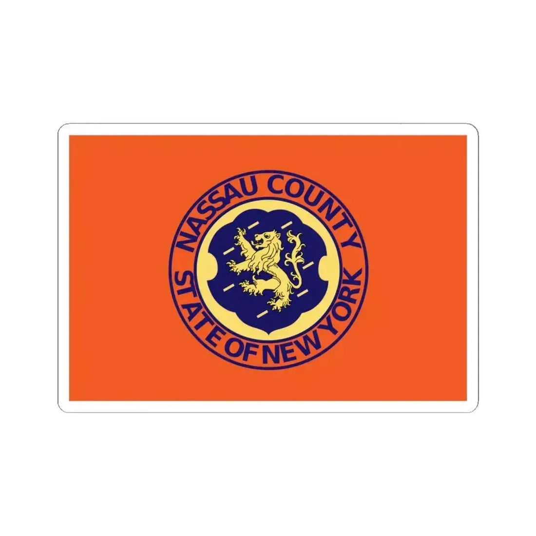 Flag of Nassau County New York (United States) STICKER Vinyl Kiss-Cut Decal 4 Inch White - The Sticker Space