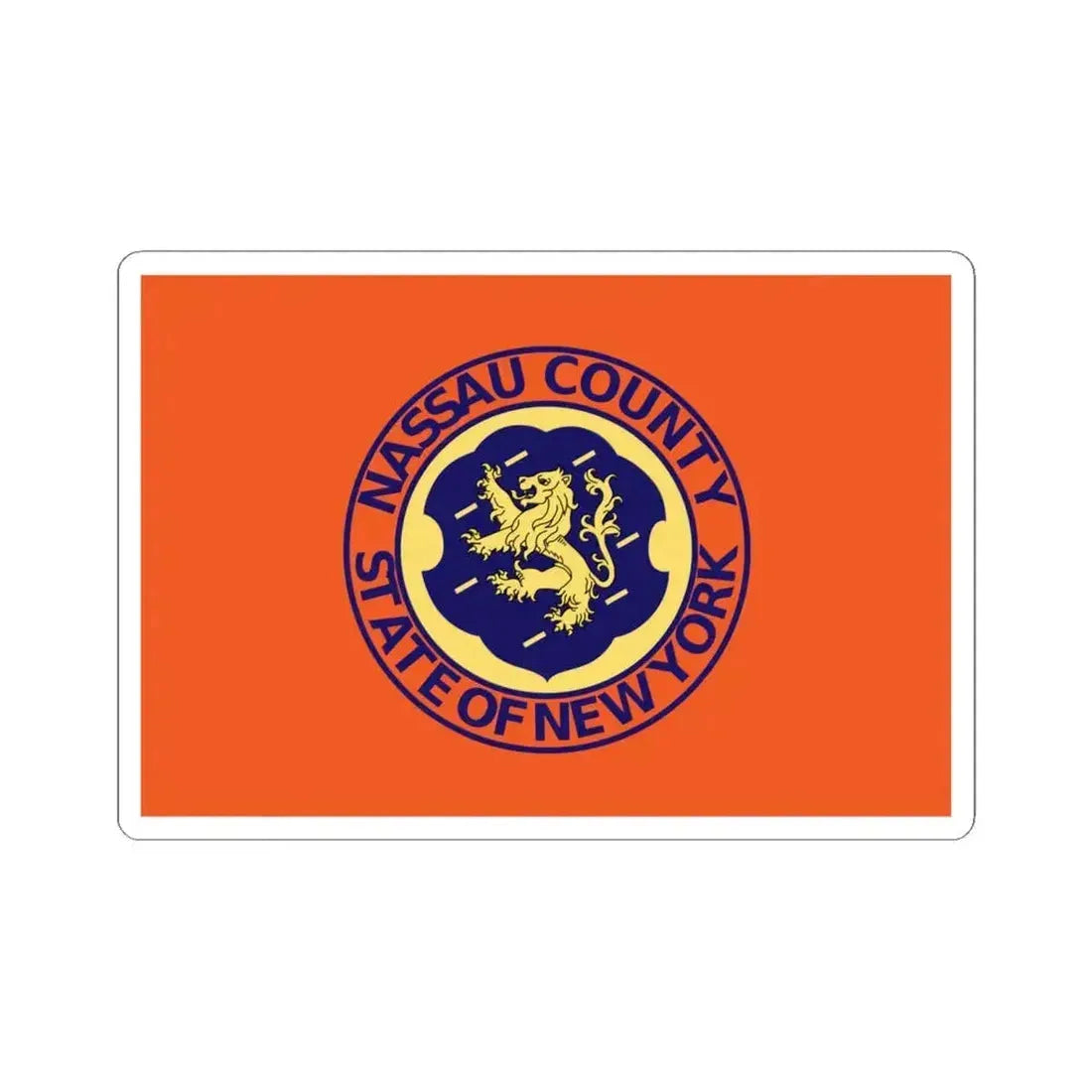 Flag of Nassau County New York (United States) STICKER Vinyl Kiss-Cut Decal 6 Inch White - The Sticker Space