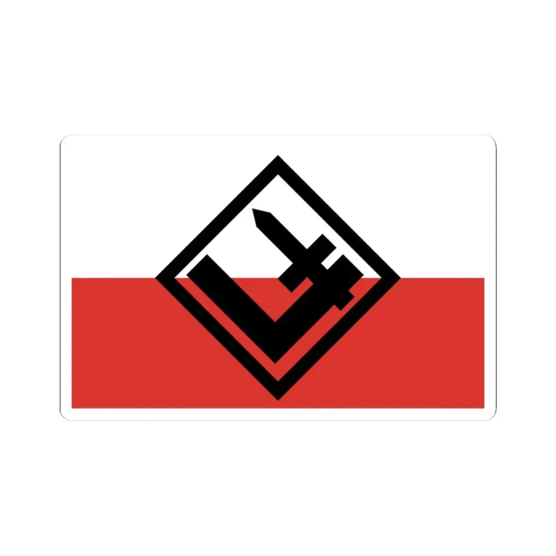 Flag of National Revival of Poland (Poland) STICKER Vinyl Kiss-Cut Decal 3 Inch White - The Sticker Space