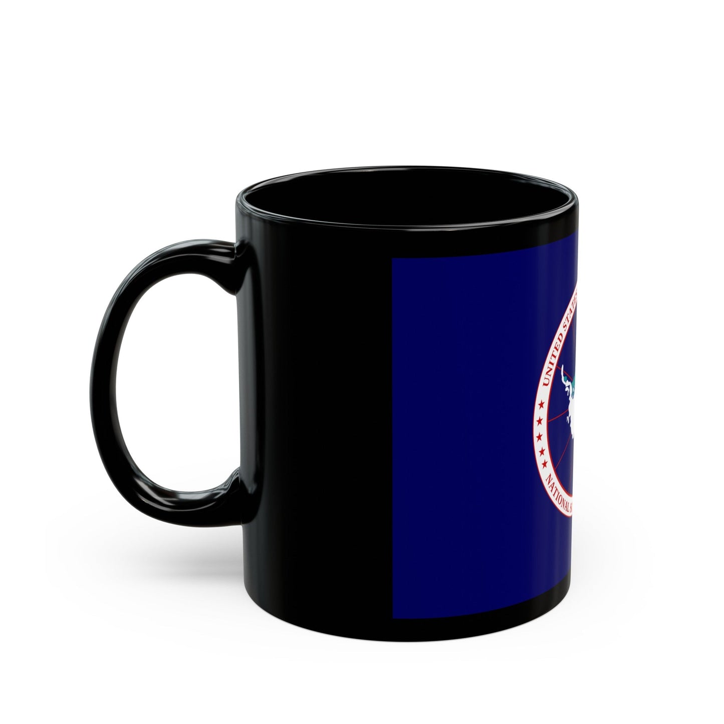 Flag of National Science Foundation Antarctic Program 2 - Black Coffee Mug-The Sticker Space