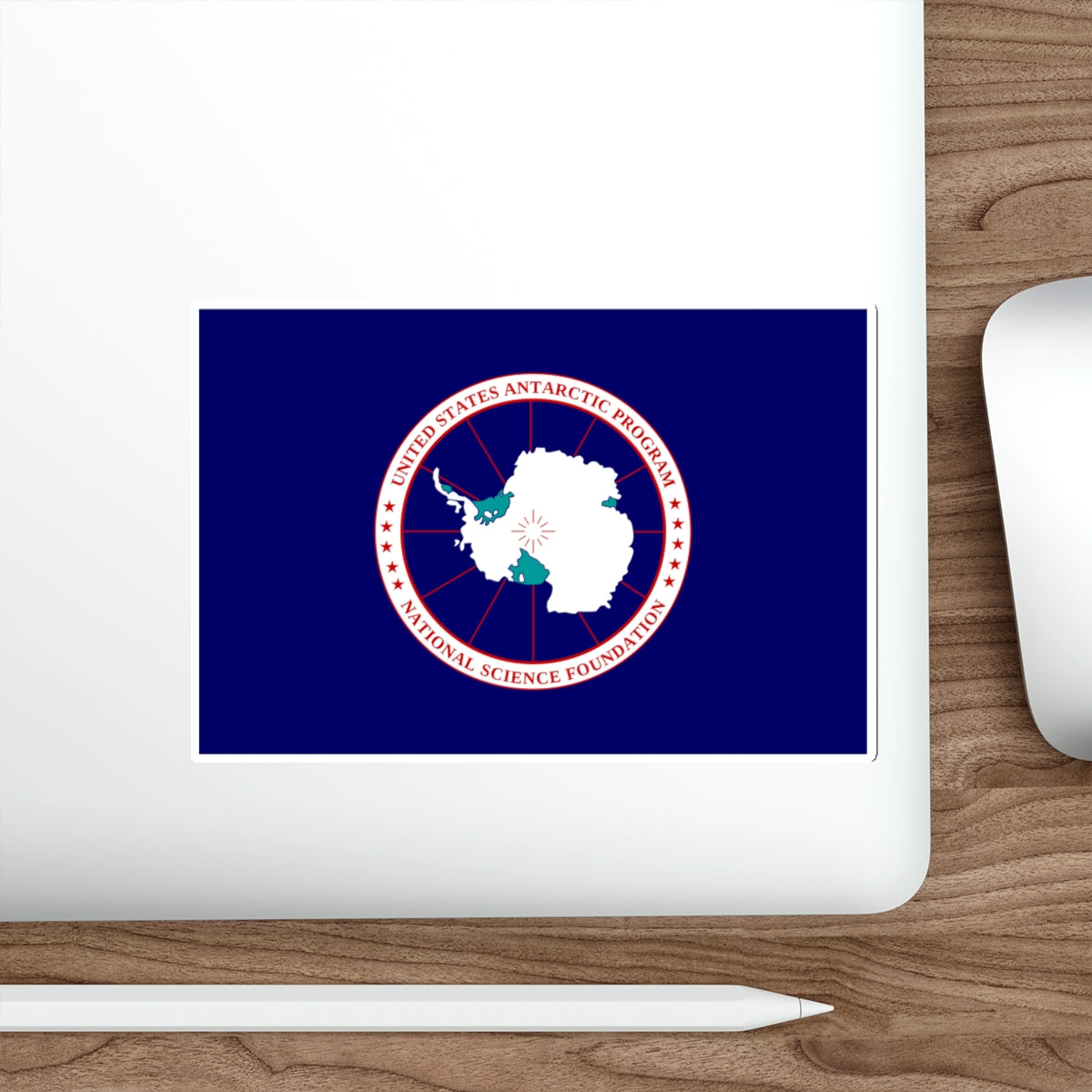 Flag of National Science Foundation Antarctic Program 2 STICKER Vinyl Die-Cut Decal-The Sticker Space