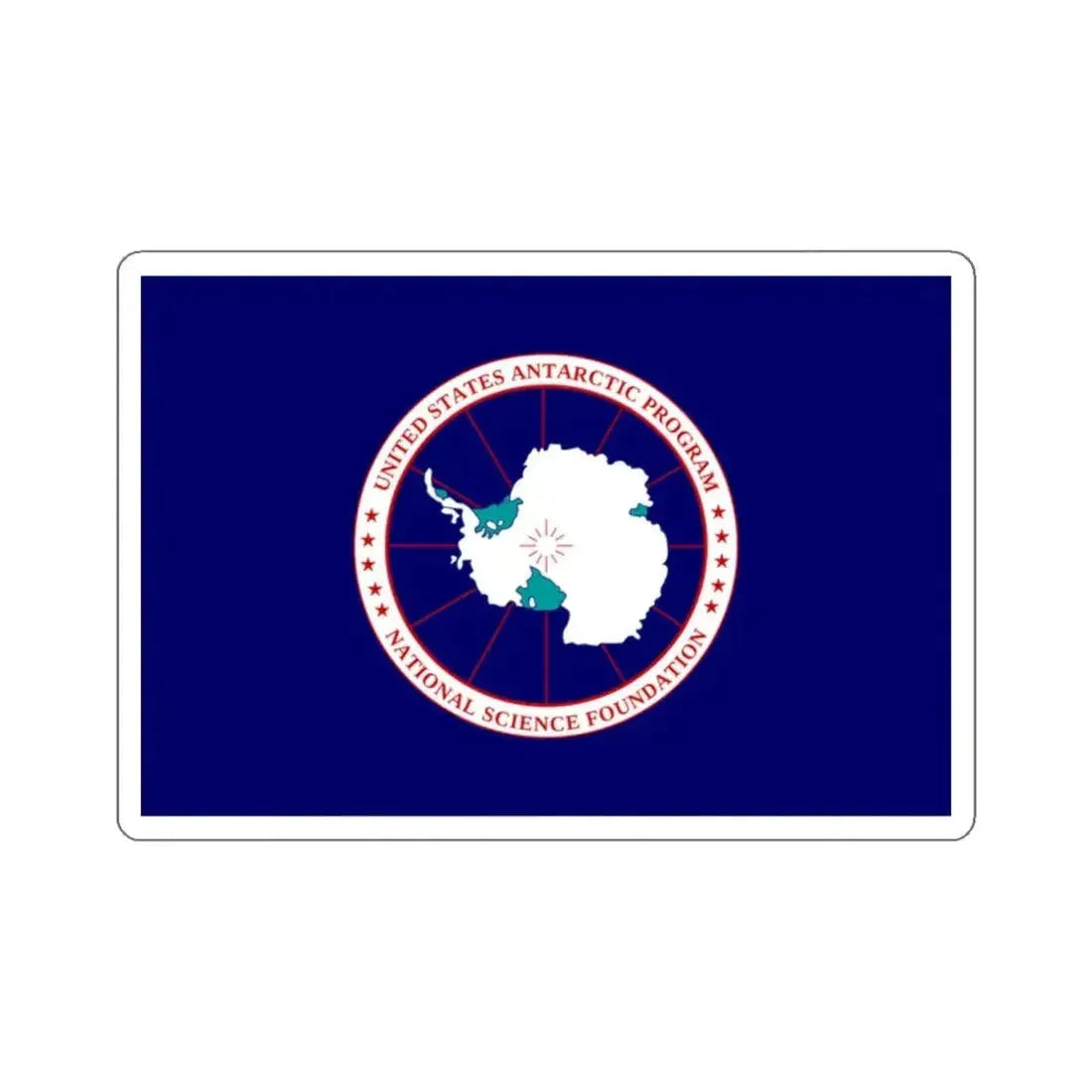 Flag of National Science Foundation Antarctic Program 2 STICKER Vinyl Die-Cut Decal - The Sticker Space