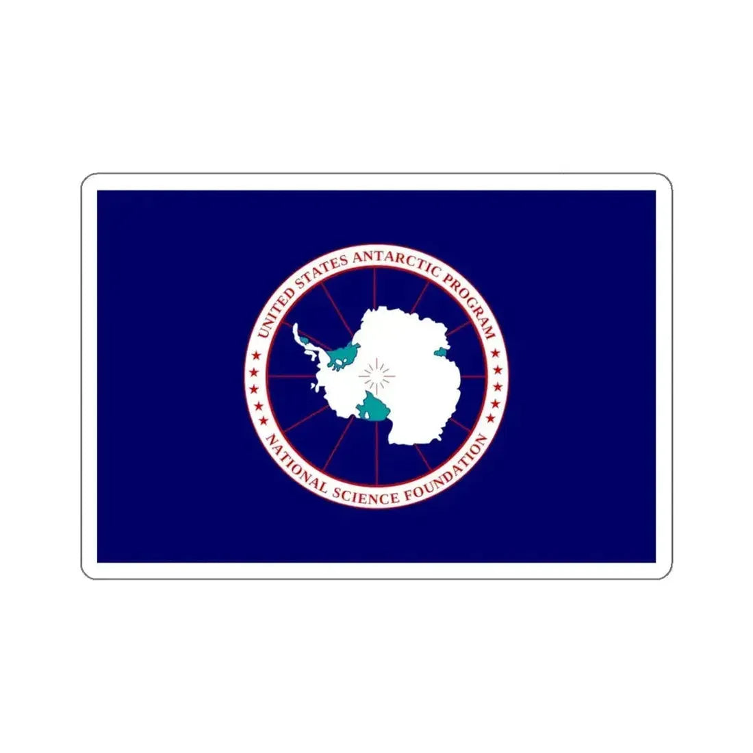 Flag of National Science Foundation Antarctic Program 2 STICKER Vinyl Die-Cut Decal - The Sticker Space