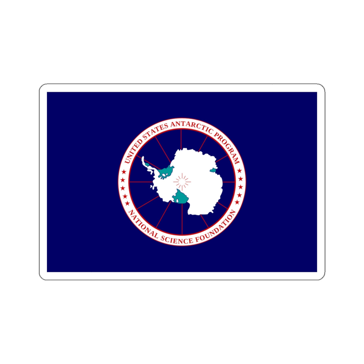 Flag of National Science Foundation Antarctic Program 2 STICKER Vinyl Die-Cut Decal-White-The Sticker Space