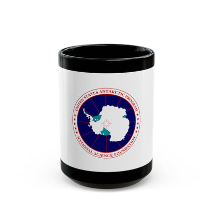 Flag of National Science Foundation Antarctic Program - Black Coffee Mug-15oz-The Sticker Space