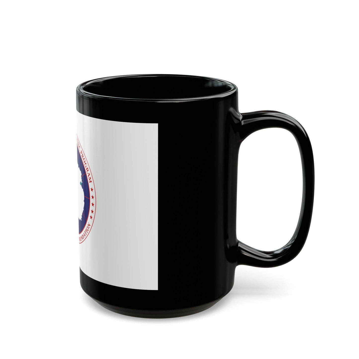 Flag of National Science Foundation Antarctic Program - Black Coffee Mug-The Sticker Space