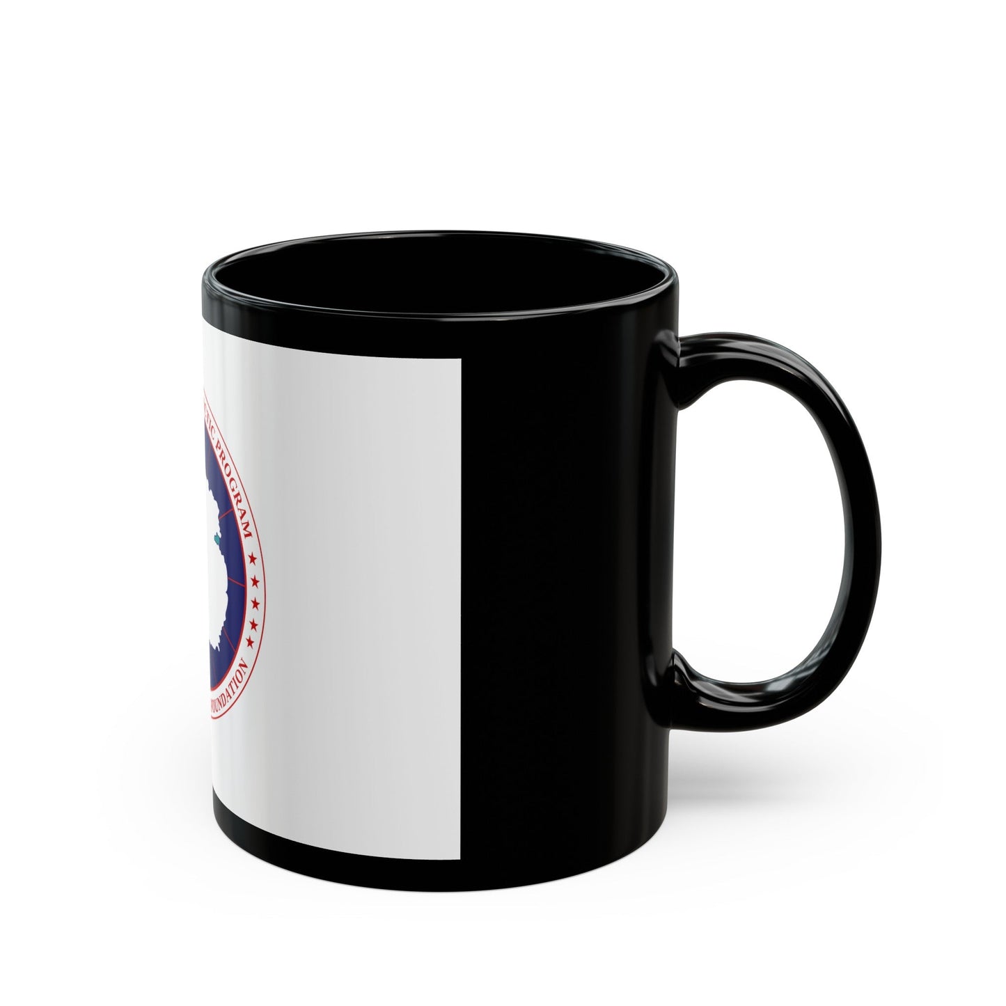 Flag of National Science Foundation Antarctic Program - Black Coffee Mug-The Sticker Space