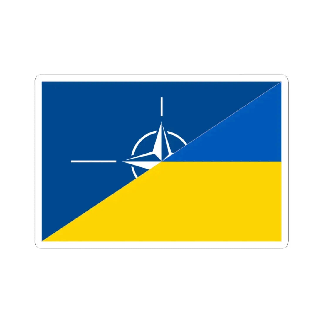 Flag of NATO and Ukraine (Ukraine) STICKER Vinyl Kiss-Cut Decal 6 Inch White - The Sticker Space