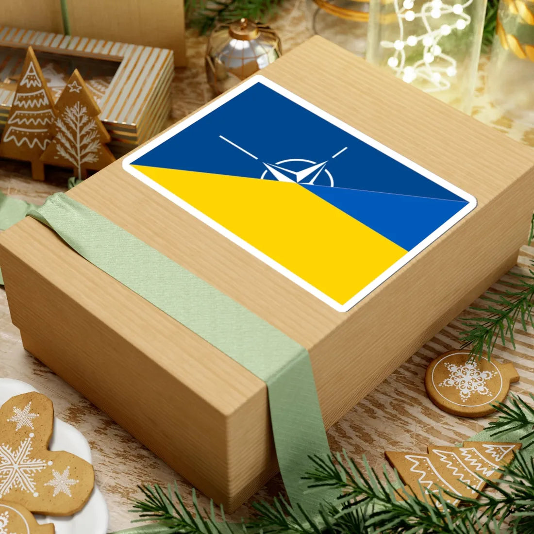 Flag of NATO and Ukraine (Ukraine) STICKER Vinyl Kiss-Cut Decal - The Sticker Space