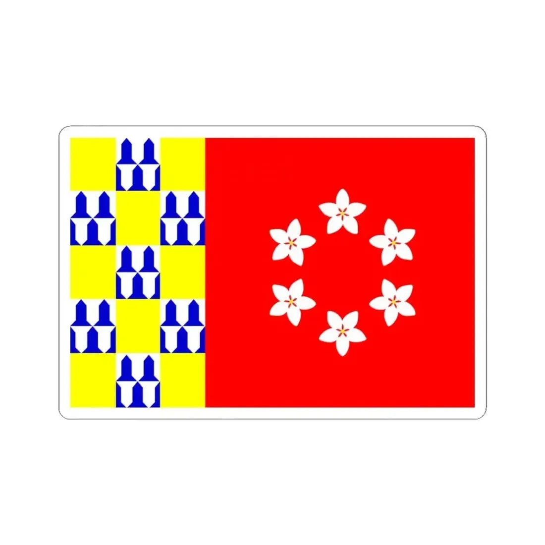 Flag of Nava (Belgium) STICKER Vinyl Kiss-Cut Decal 4 Inch White - The Sticker Space