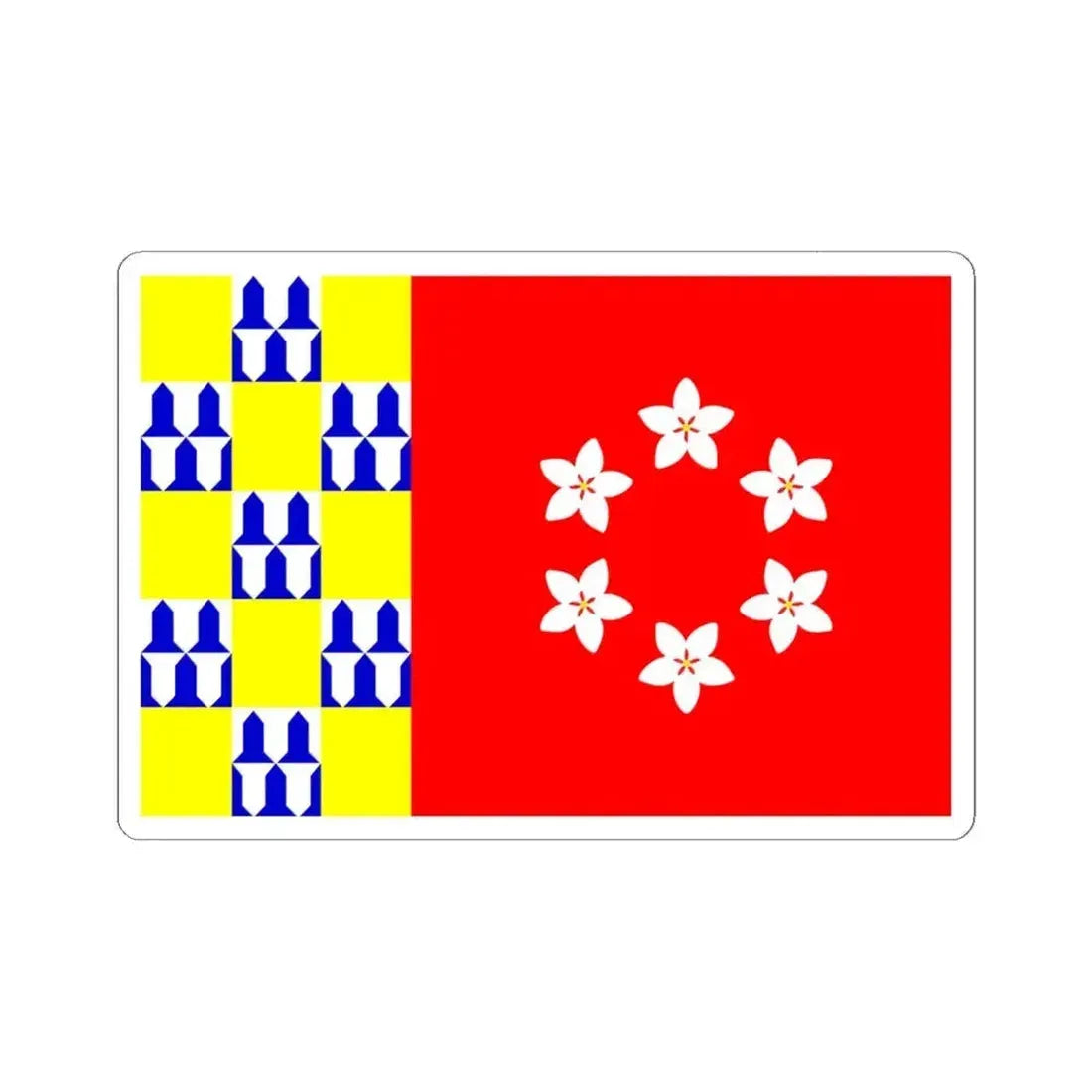 Flag of Nava (Belgium) STICKER Vinyl Kiss-Cut Decal 6 Inch White - The Sticker Space