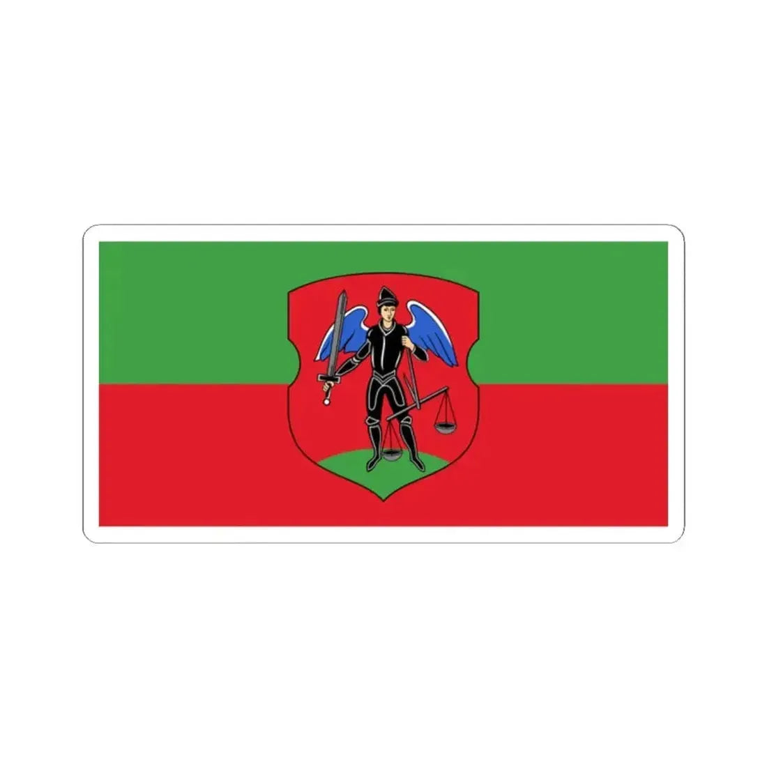 Flag of Navahradak (Belarus) STICKER Vinyl Kiss-Cut Decal 2 Inch White - The Sticker Space