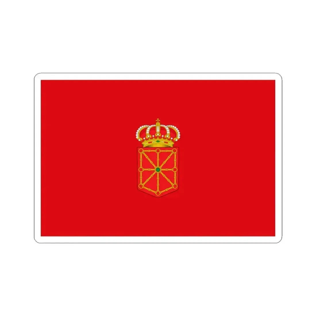 Flag of Navarre Spain - STICKER Vinyl Kiss-Cut Decal 3 Inch White - The Sticker Space
