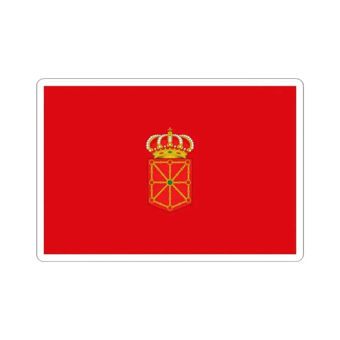 Flag of Navarre Spain - STICKER Vinyl Kiss-Cut Decal 4 Inch White - The Sticker Space