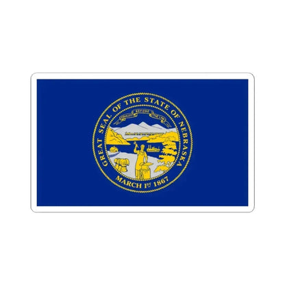 Flag of Nebraska (United States) STICKER Vinyl Kiss-Cut Decal 2 Inch White - The Sticker Space