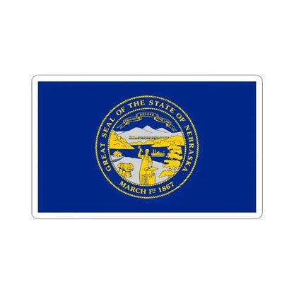 Flag of Nebraska (United States) STICKER Vinyl Kiss-Cut Decal 3 Inch White - The Sticker Space