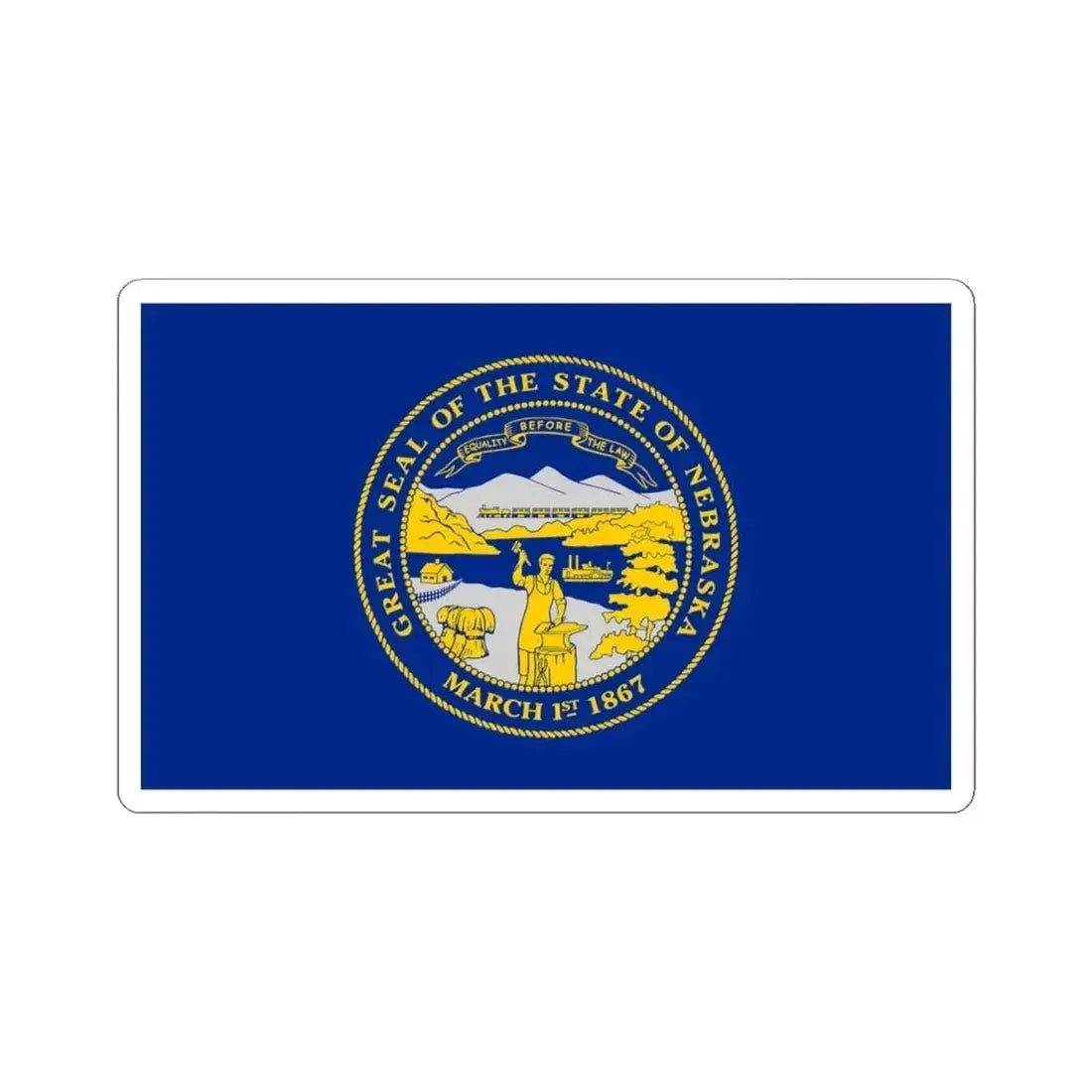 Flag of Nebraska (United States) STICKER Vinyl Kiss-Cut Decal 4 Inch White - The Sticker Space