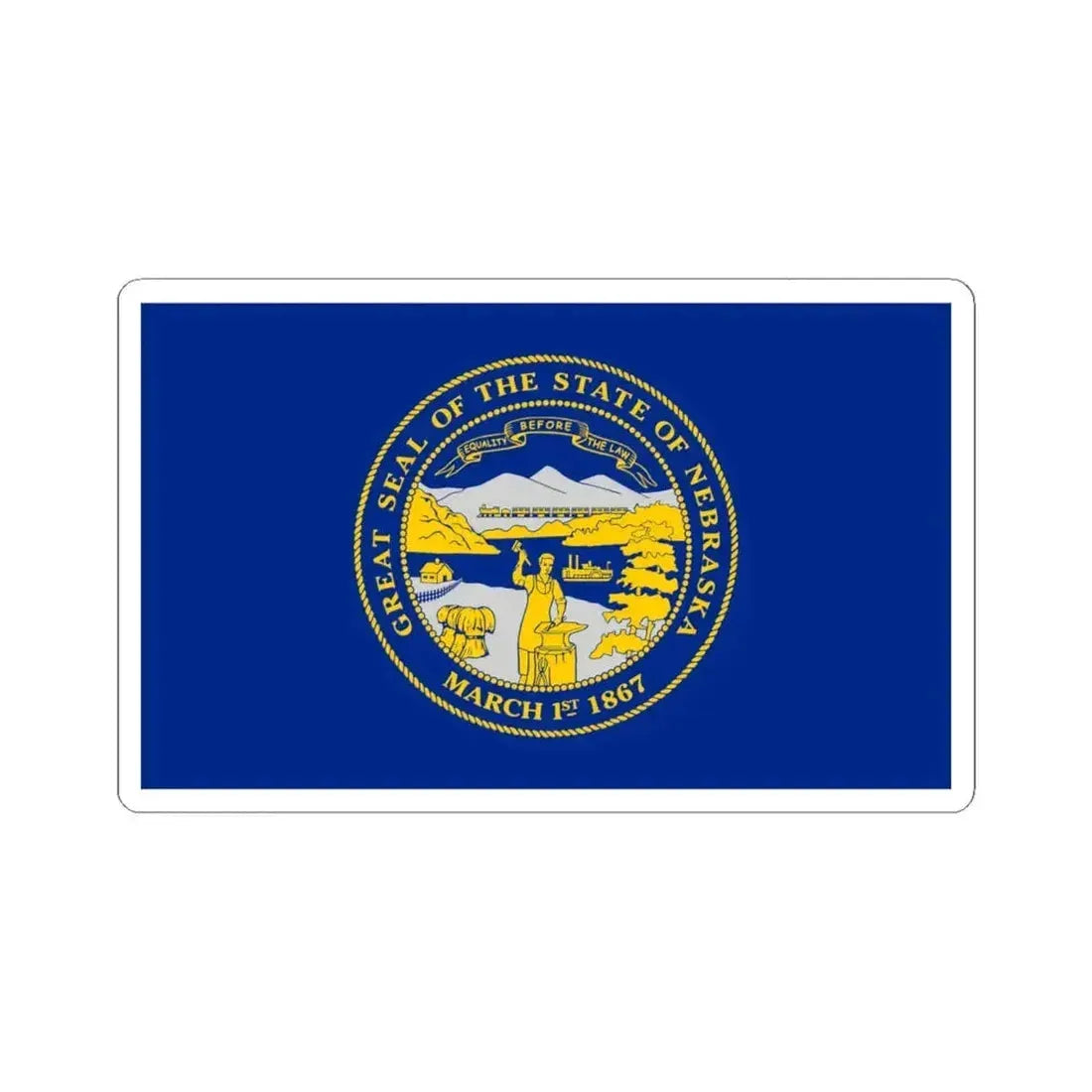 Flag of Nebraska (United States) STICKER Vinyl Kiss-Cut Decal 6 Inch White - The Sticker Space