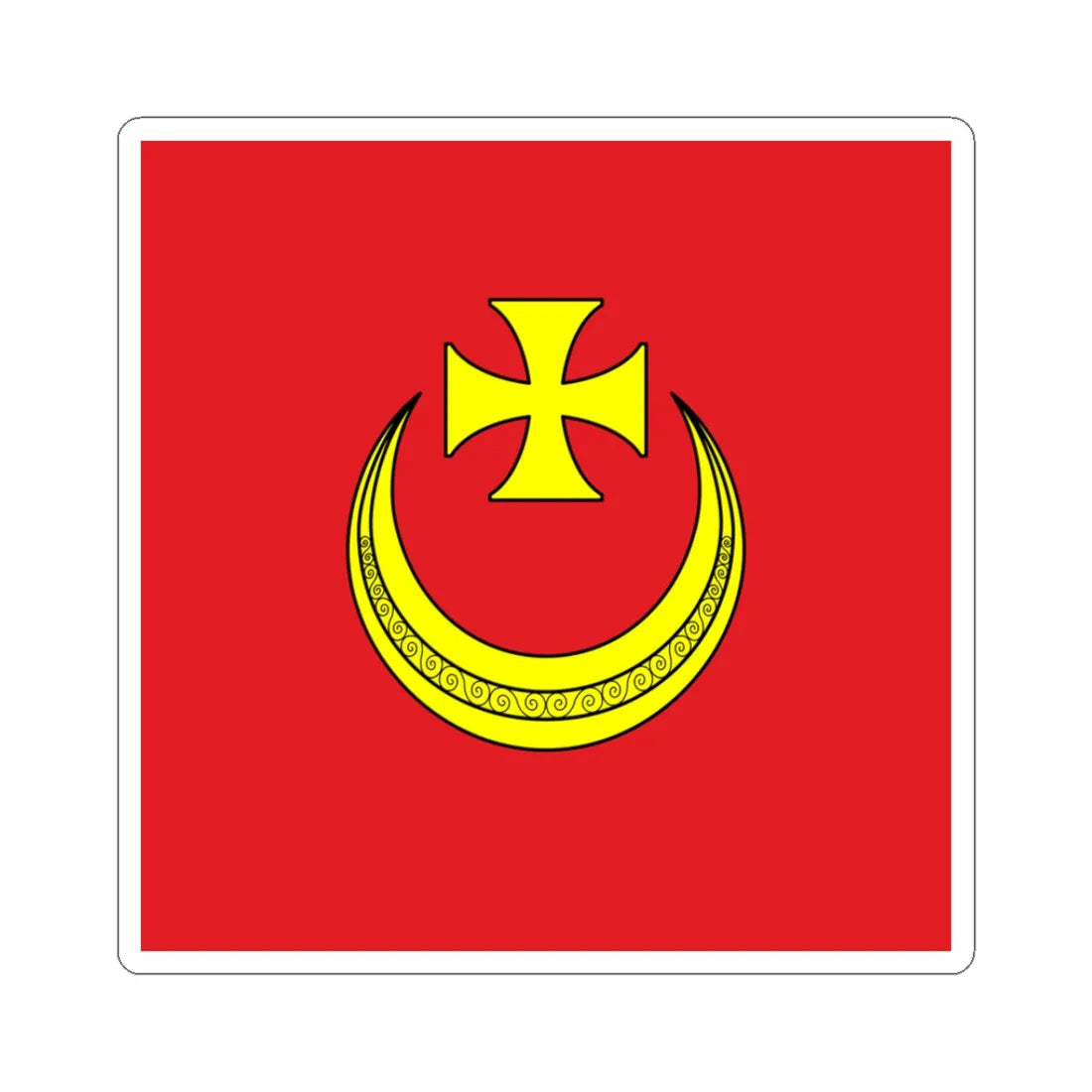 Flag of Nemyriv (Ukraine) STICKER Vinyl Kiss-Cut Decal 3 Inch White - The Sticker Space