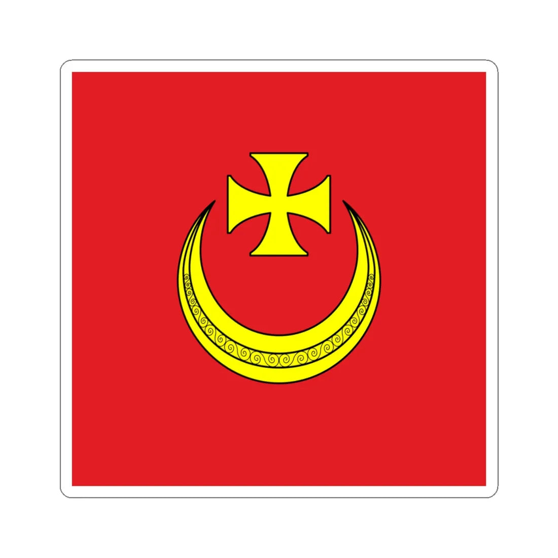 Flag of Nemyriv (Ukraine) STICKER Vinyl Kiss-Cut Decal 4 Inch White - The Sticker Space