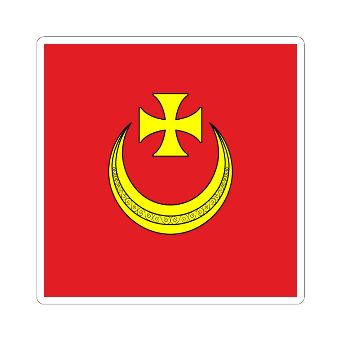 Flag of Nemyriv (Ukraine) STICKER Vinyl Kiss-Cut Decal 6 Inch White - The Sticker Space