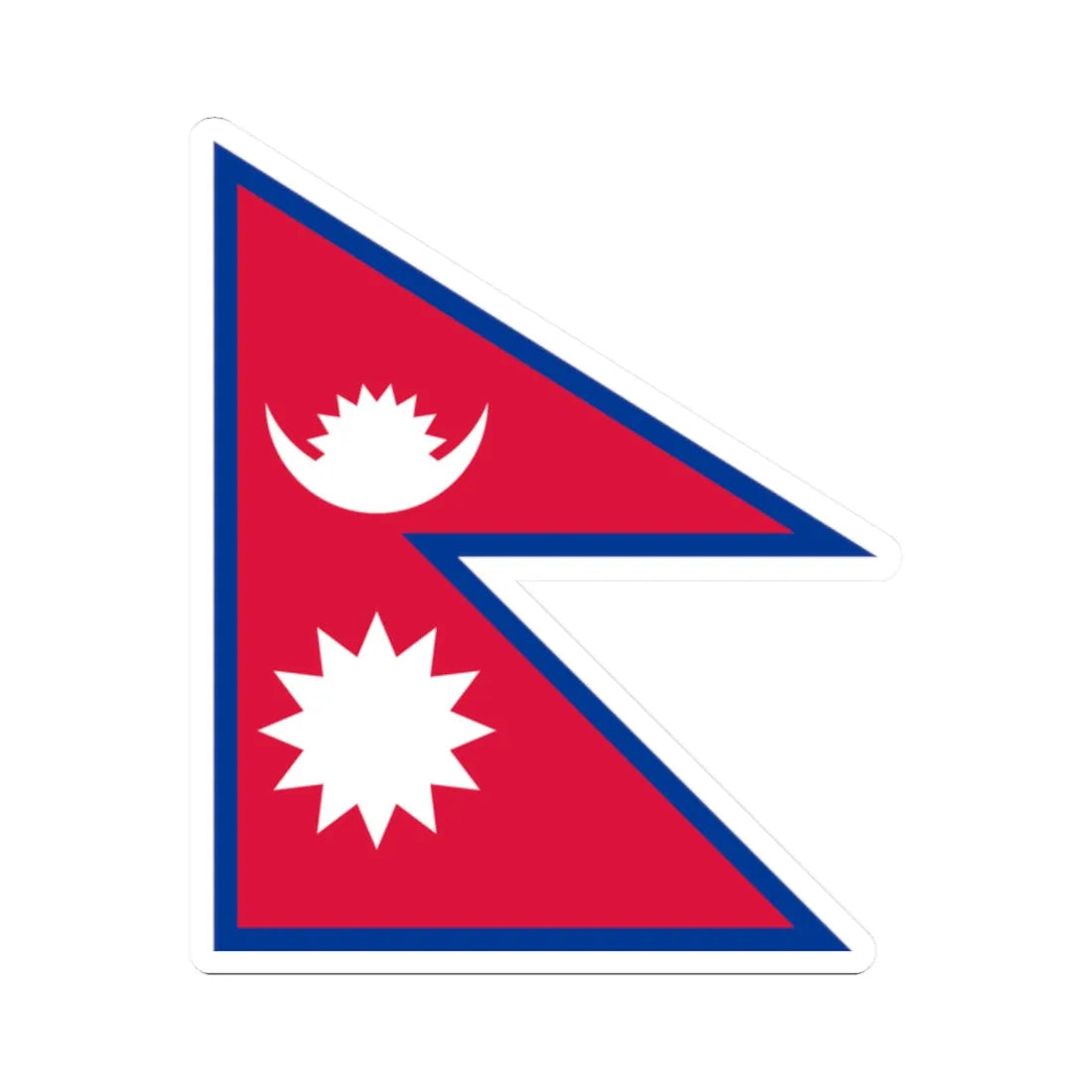 Flag of Nepal (Nepal) STICKER Vinyl Kiss-Cut Decal 2 Inch White - The Sticker Space