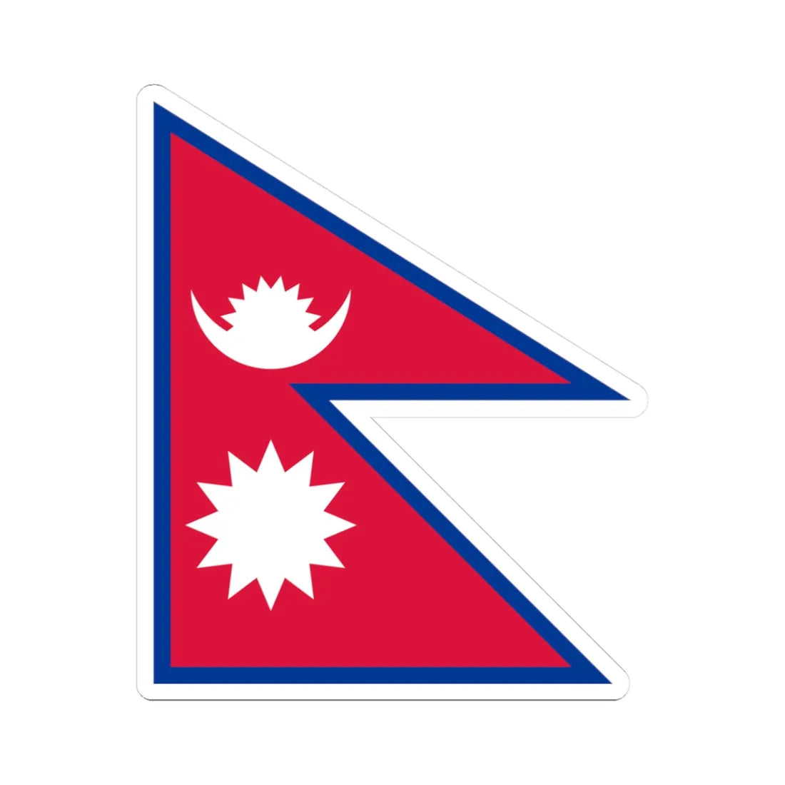 Flag of Nepal (Nepal) STICKER Vinyl Kiss-Cut Decal 3 Inch White - The Sticker Space