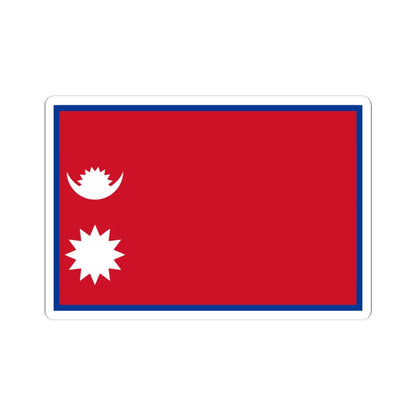 Flag of Nepal rectangular (Nepal) STICKER Vinyl Kiss-Cut Decal 6 Inch White - The Sticker Space