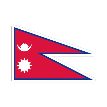 Flag of Nepal stretched aspect ratio 3-2 (Nepal) STICKER Vinyl Kiss-Cut Decal 4 Inch White - The Sticker Space