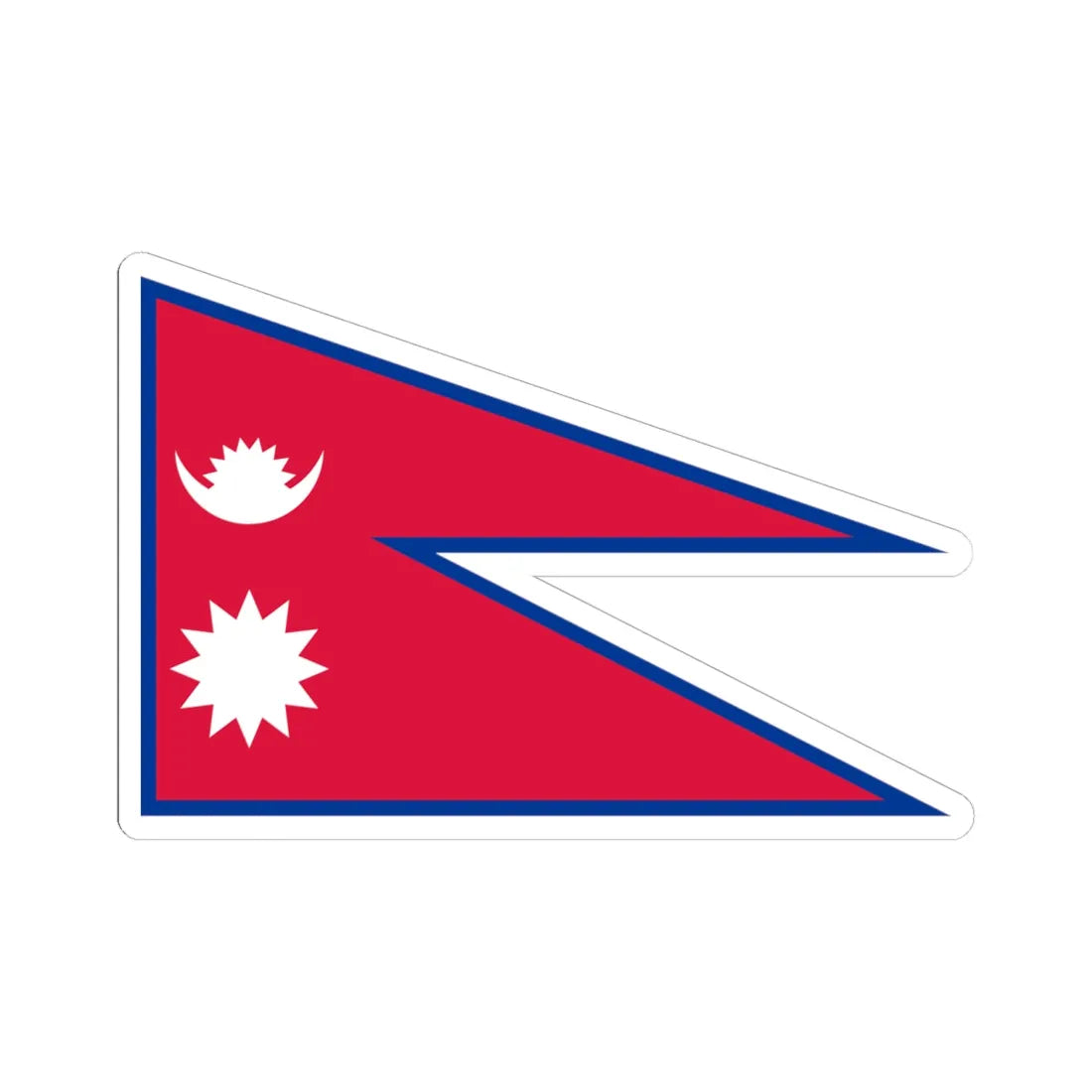 Flag of Nepal stretched aspect ratio 3-2 (Nepal) STICKER Vinyl Kiss-Cut Decal 6 Inch White - The Sticker Space