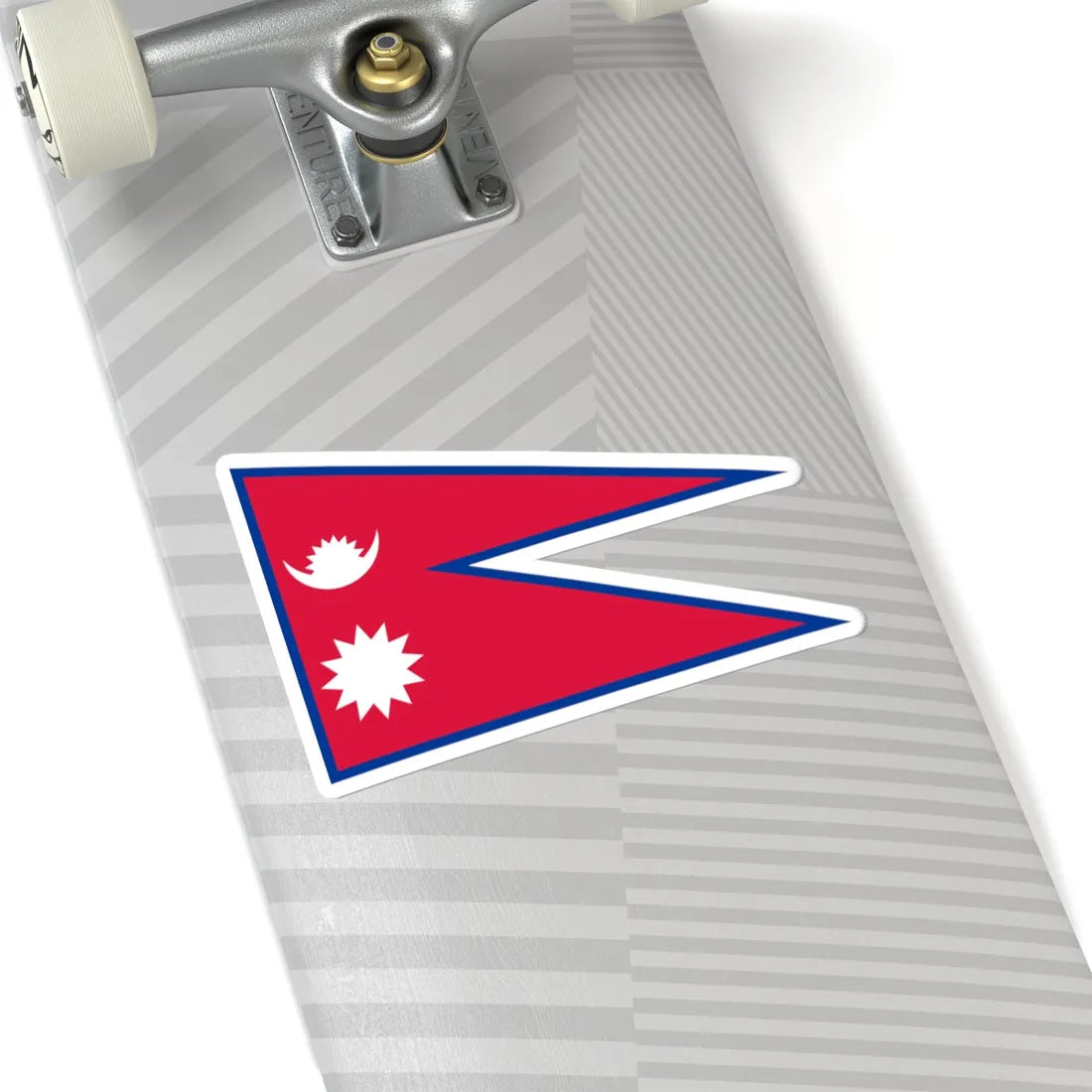 Flag of Nepal stretched aspect ratio 3-2 (Nepal) STICKER Vinyl Kiss-Cut Decal - The Sticker Space