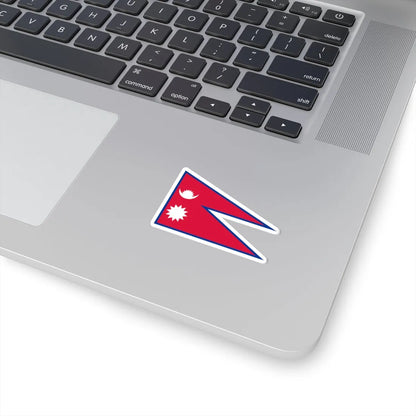 Flag of Nepal stretched aspect ratio 3-2 (Nepal) STICKER Vinyl Kiss-Cut Decal - The Sticker Space