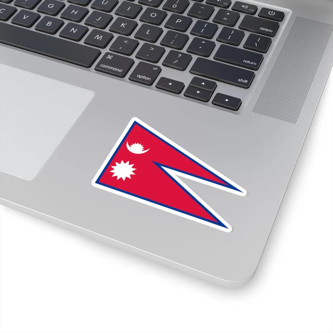 Flag of Nepal stretched aspect ratio 3-2 (Nepal) STICKER Vinyl Kiss-Cut Decal - The Sticker Space