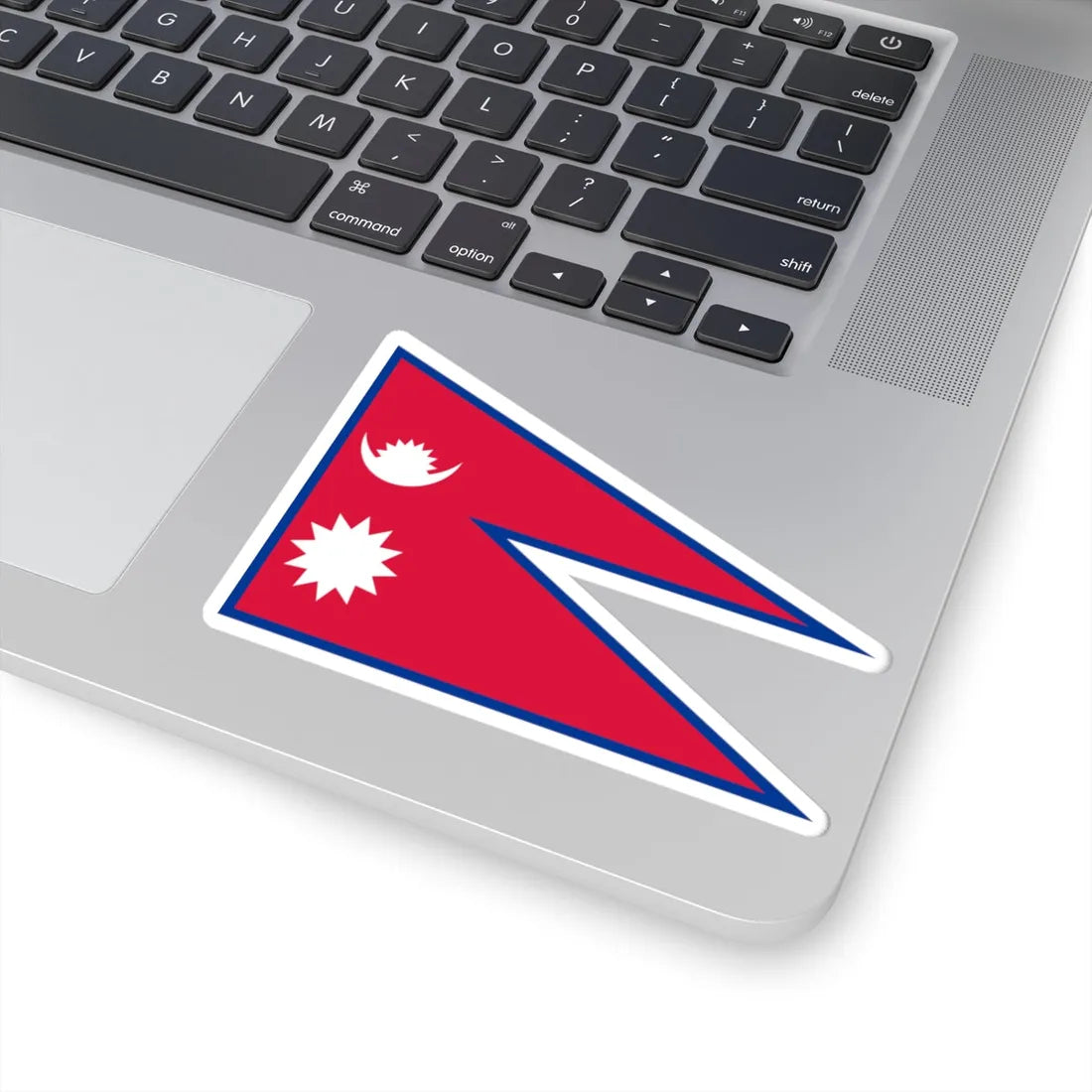 Flag of Nepal stretched aspect ratio 3-2 (Nepal) STICKER Vinyl Kiss-Cut Decal - The Sticker Space